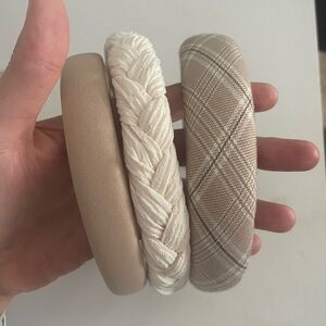 Elegant Beige and Cream Headband Set